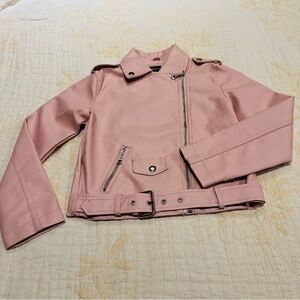 Forever 21 Blush Pink Leather Jacket girls 7-8